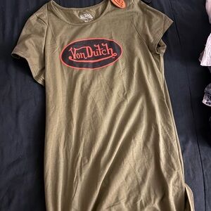 Von Dutch Olive Green Mini Dress